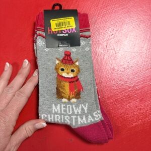 NWT HOT SOX CO MEOWY CHRISTMAS SOCKS